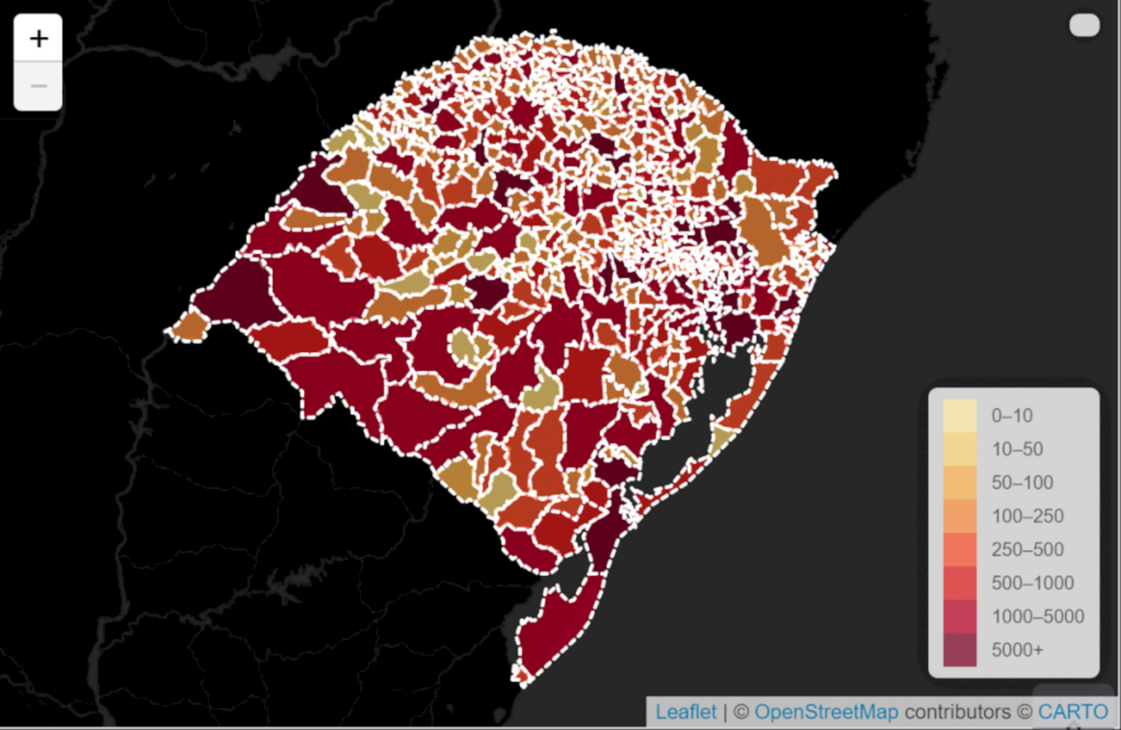 RS registra 298 mortes por Covid-19 em 24 horas