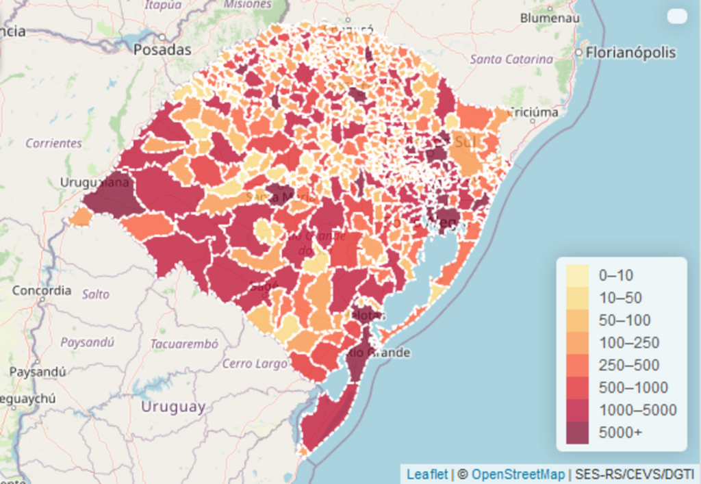 Boletim estadual registra 117 novos óbitos por Covid-19 e mais 6.992 casos confirmados