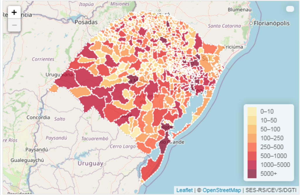 Com 64 novos óbitos, RS chega a 9.018 mortes por Covid-19