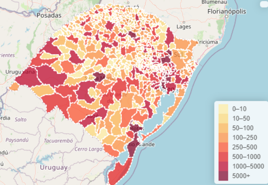 RS registra mais 47 óbitos e 2.491 novos casos confirmados de Covid-19