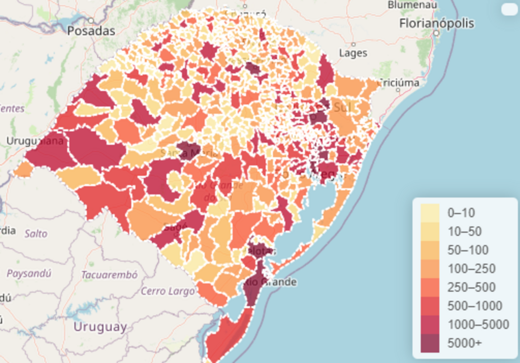 Boletim do RS registra mais 66 óbitos e 4.654 casos de Covid-19
