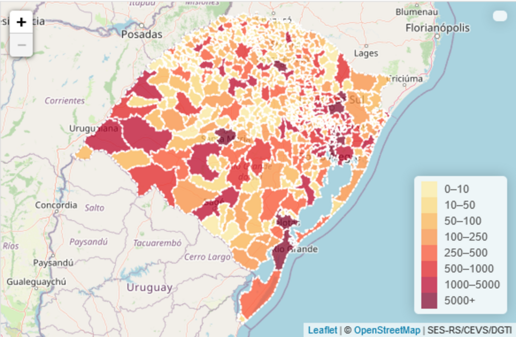 Rio Grande do Sul ultrapassa marca das 6 mil mortes por coronavírus