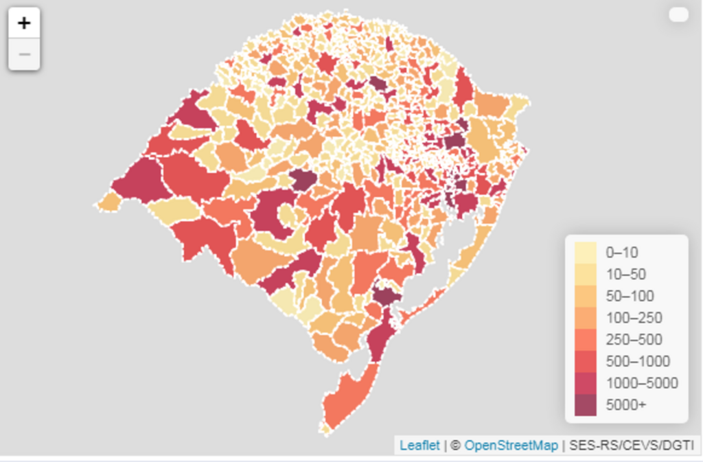 Com 34 óbitos, RS chega a 5.554 mortes relacionadas à Covid-19
