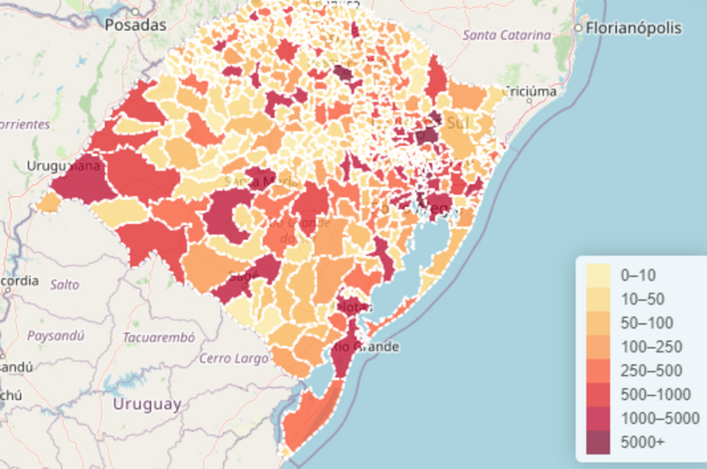 RS passa de 5 mil mortes com diagnóstico de Covid-19, aponta boletim