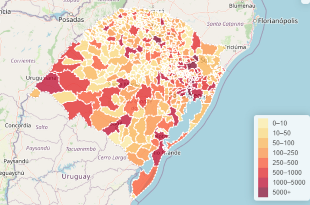 Rio Grande do Sul tem mais de 205,3 mil casos de Covid-19, aponta boletim