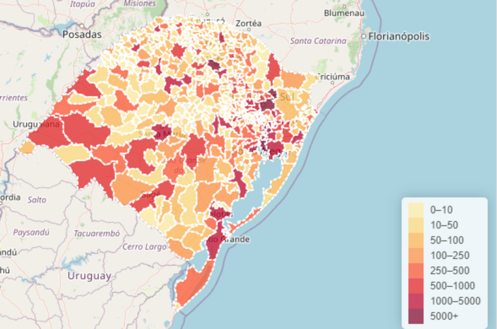 Com registro de novos óbitos da região, RS tem 4.515 mortes por Covid-19