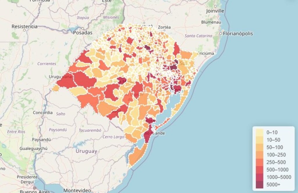 Boletim do RS registra 1.092 novos casos e outros 25 óbitos por Covid-19
