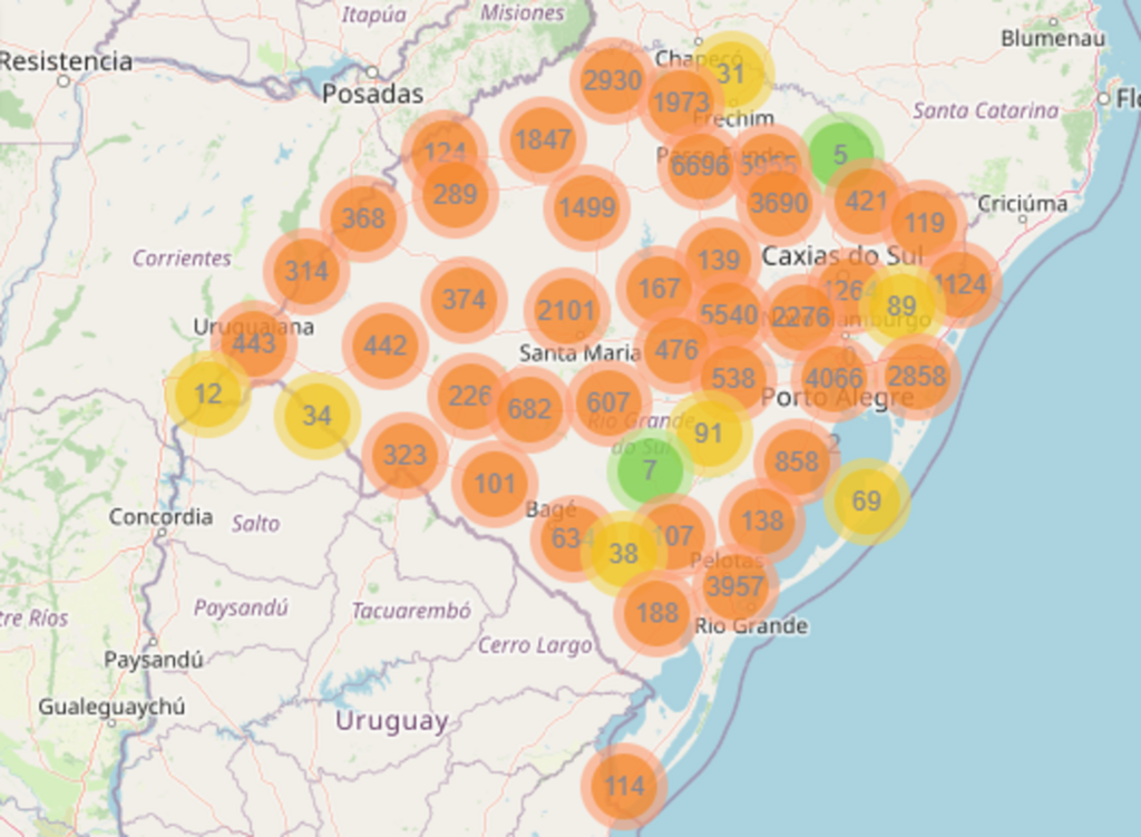 Rio Grande do Sul tem 2.993 óbitos e 104.335 casos de coronavírus