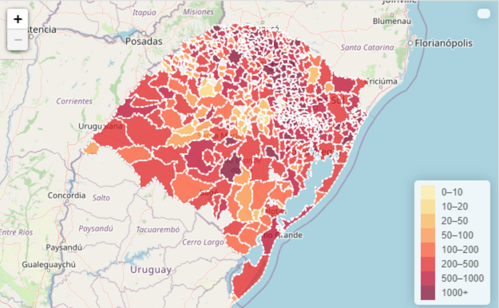 Rio Grande do Sul tem mais de 78,8 mil casos de Covid-19