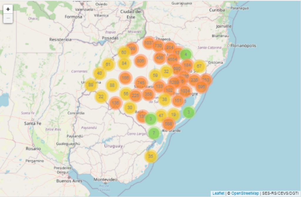 Casos de coronavírus já atingem 424 dos 497 municípios gaúchos