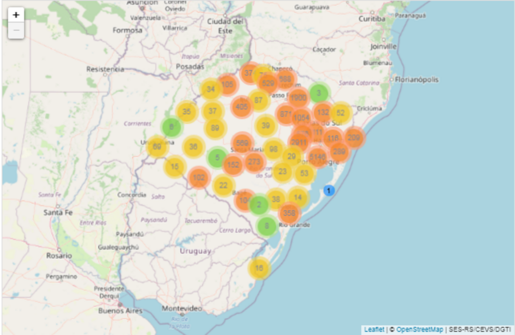 Em 24h, RS tem 1.190 novos casos de coronavírus e 19 mortes