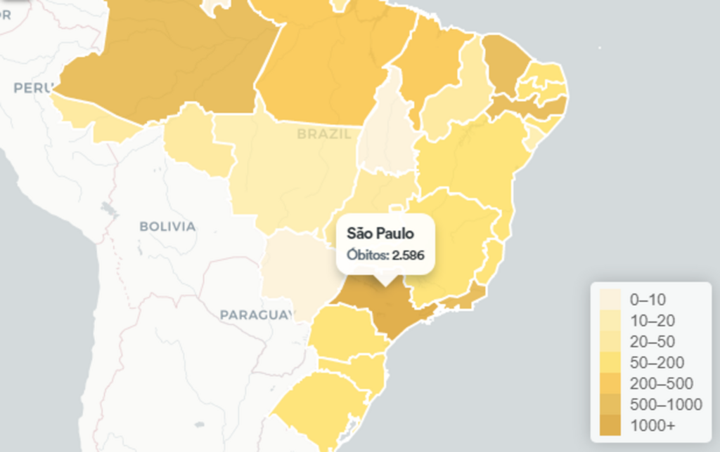 Brasil tem novas 421 mortes por Covid-19 e passa dos 96 mil casos confirmados