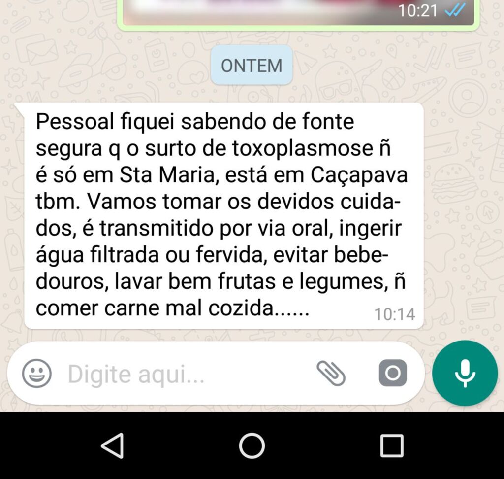 Prefeitura desmente notícia de surto de toxoplasmose em Caçapava do Sul