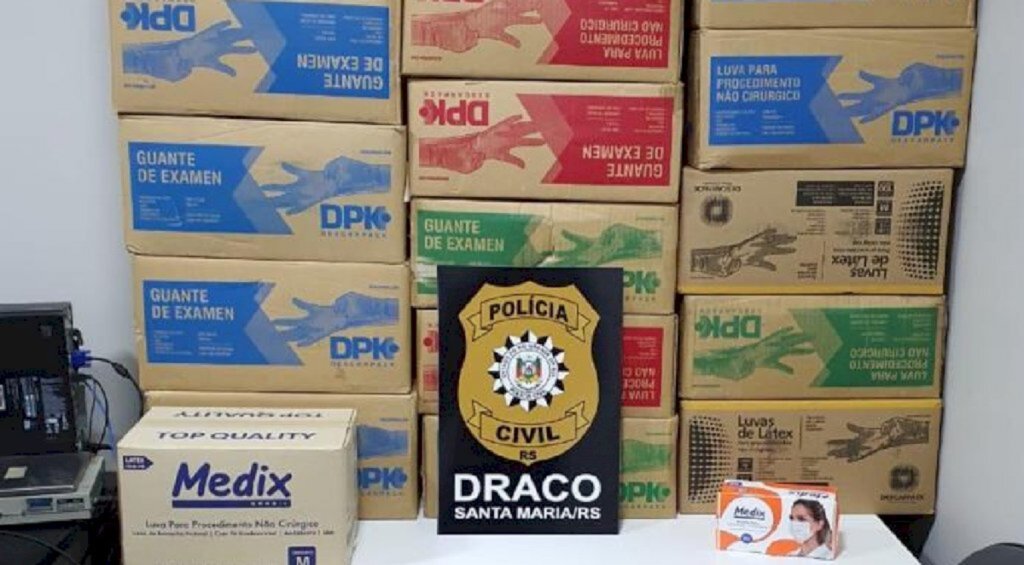 Dupla é presa em Santa Maria com luvas cirúrgicas furtadas em Santa Catarina