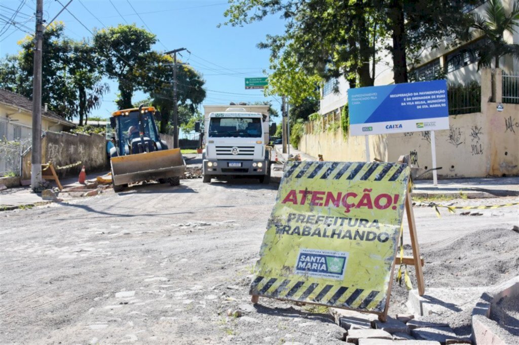 Obra de revitalização do calçamento da Vila Belga entra em estágio final