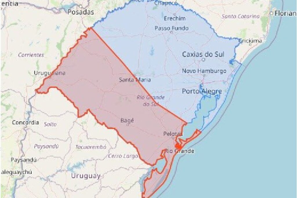Região tem alerta de temporal para as próximas 24h