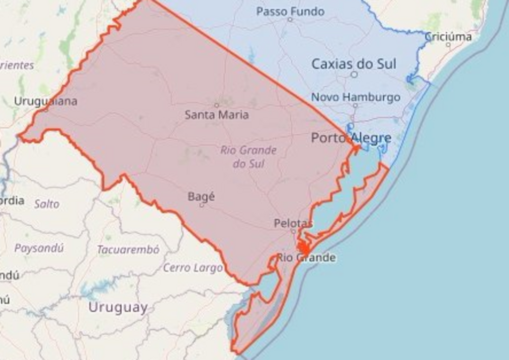 Defesa Civil emite alerta para chuvas intensas, vento e queda de granizo no RS