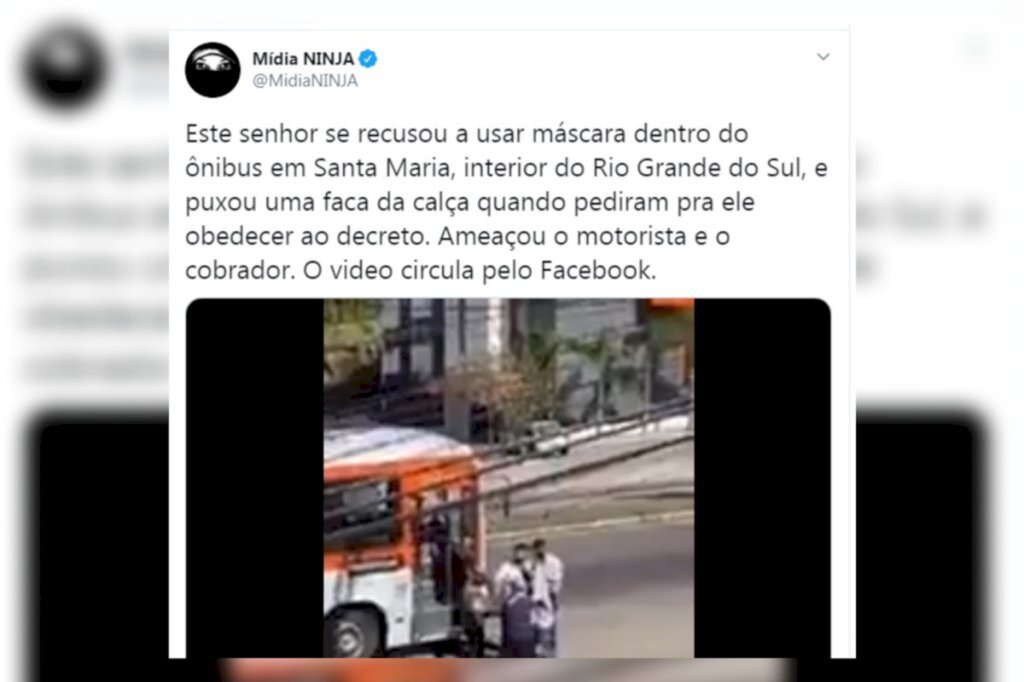 Imagens flagram ameaça de homem após ser impedido de embarcar sem máscara em ônibus