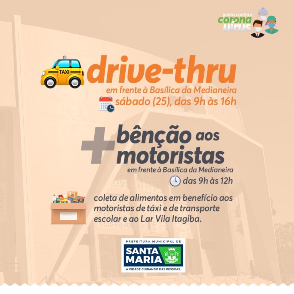 No Dia do Motorista, drive-thru vai arrecadar alimentos e abençoar os profissionais