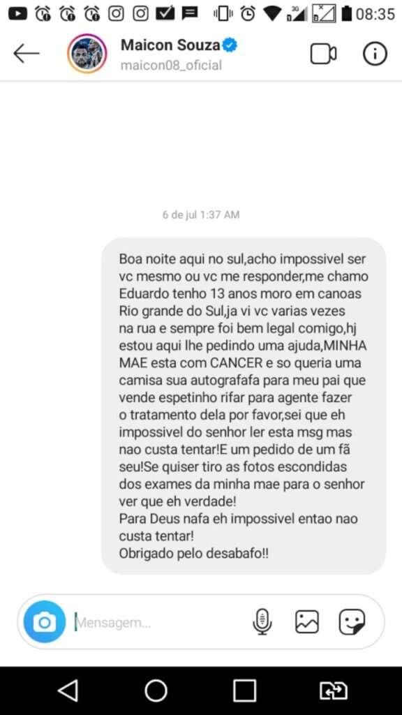 Vaquinha arrecada dinheiro para tratamento de câncer de rosariense