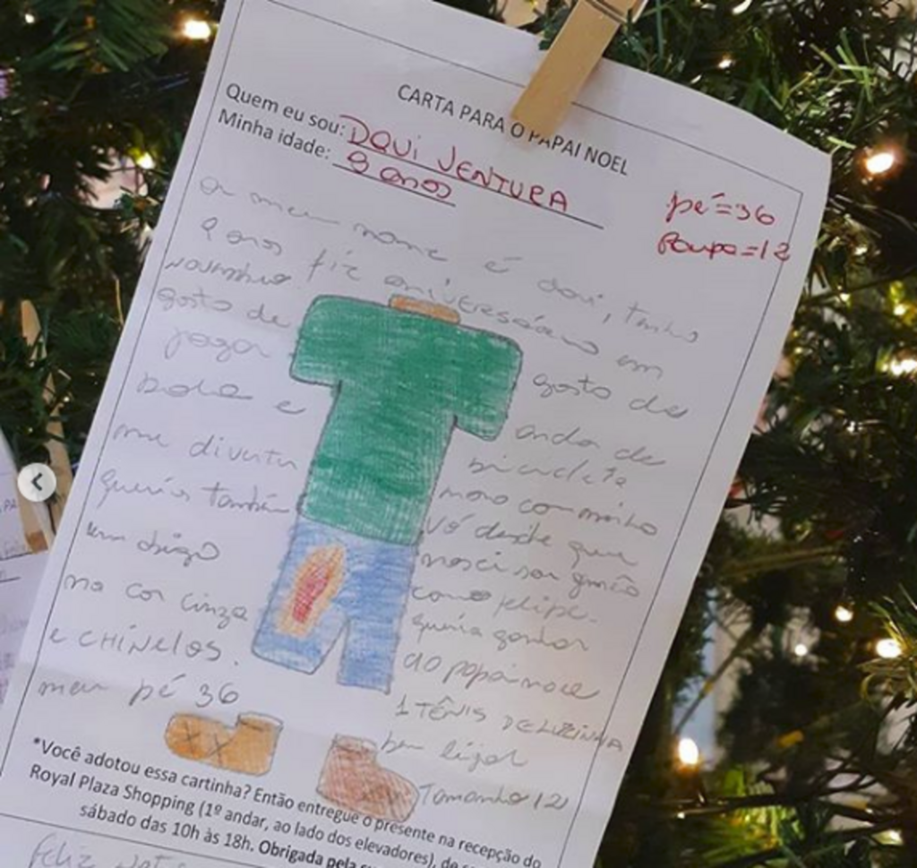 Shopping de Santa Maria instala árvore para receber cartinhas de Natal