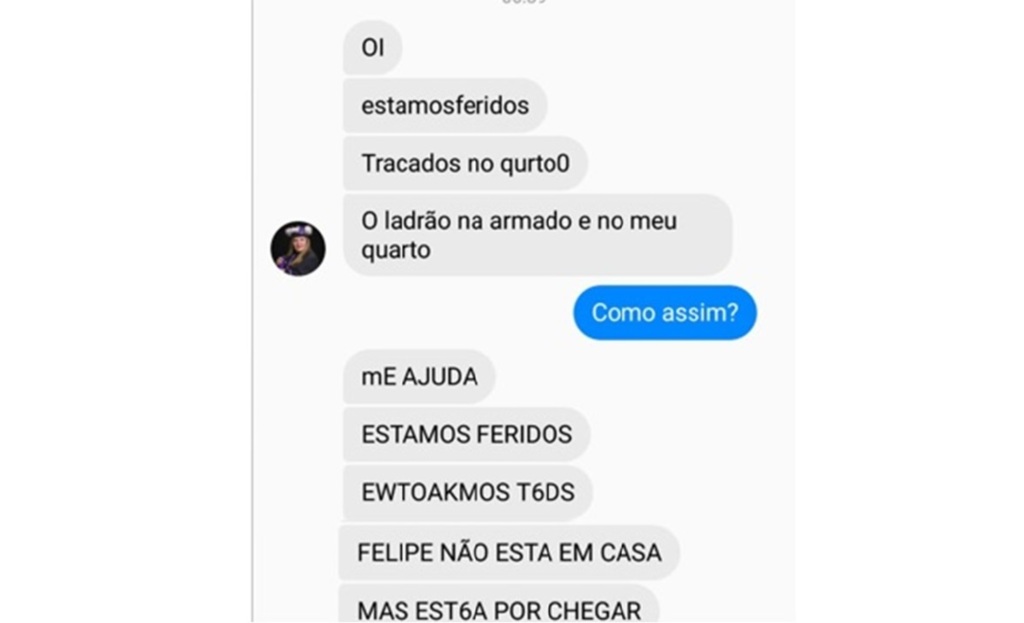 'Estamos feridos, trancados no quarto' disse mãe por mensagem a um familiar