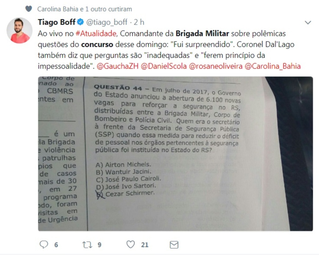 Brigada Militar vai pedir anulação de questões do concurso