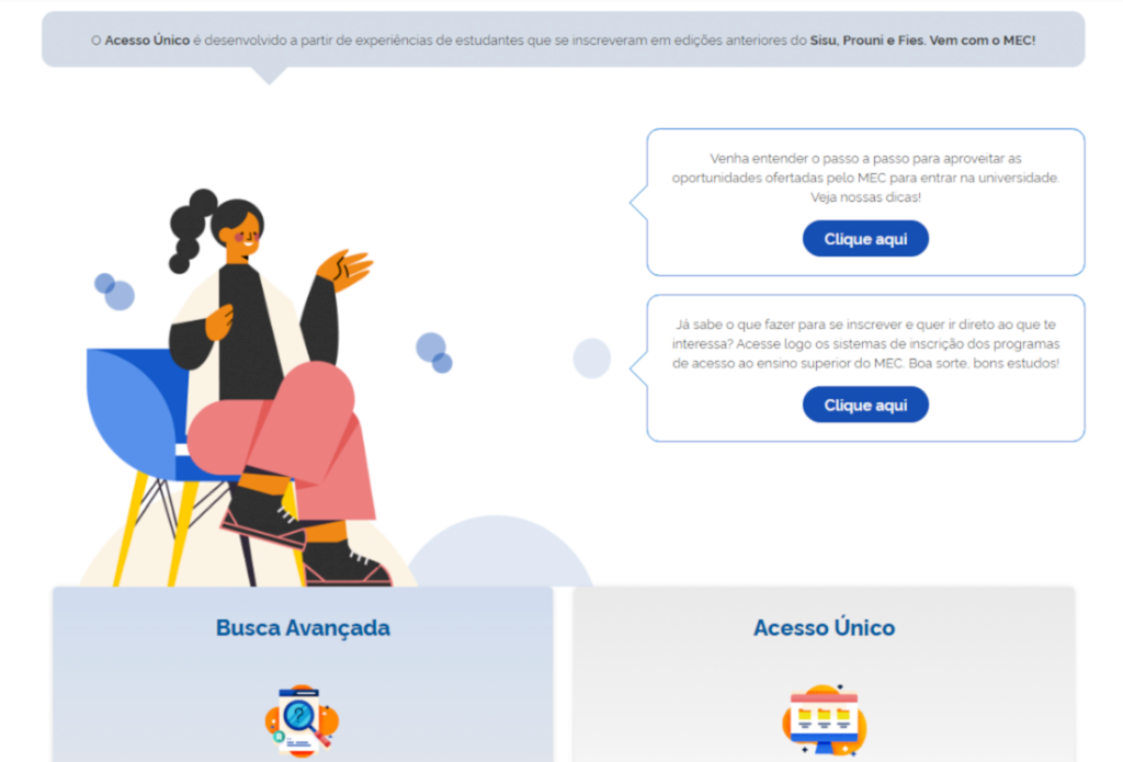 Sisu, Prouni e Fies têm um único site para acesso de estudantes
