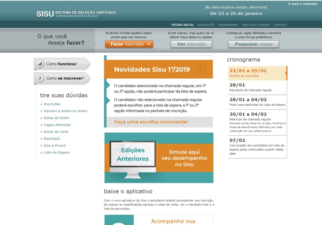 Inscrições para o Sisu são prorrogadas