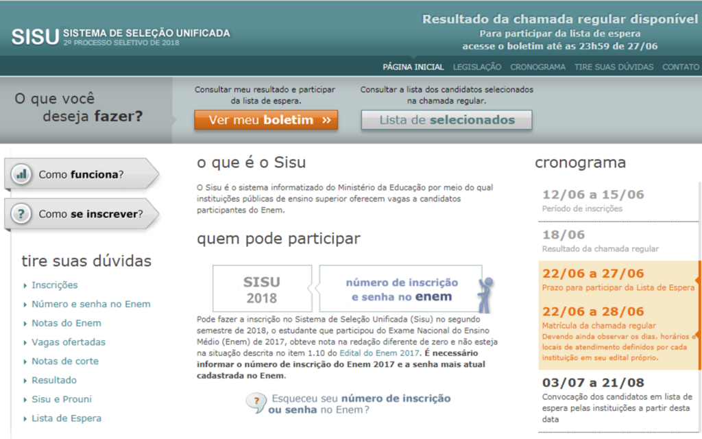 Estudantes selecionados no Sisu têm até hoje para fazer matrícula