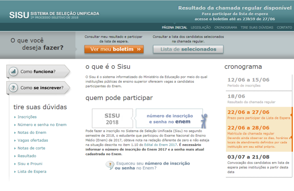Estudantes têm até hoje para participar da lista de espera do Sisu