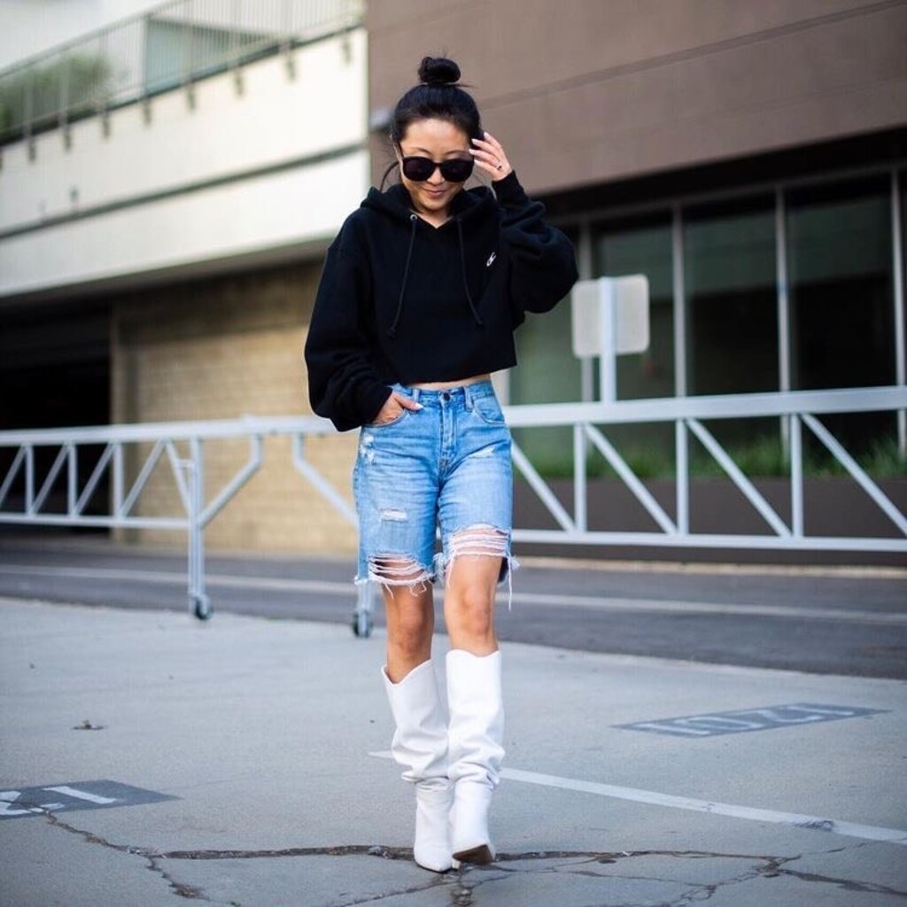 título imagem Tendência: #lookdodia, bermudas jeans e dica de produtinho para o cabelo na coluna de Camila Cunha