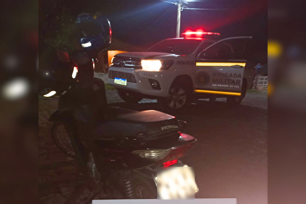 Jovem é preso após ser flagrado dirigindo motocicleta furtada em São Pedro do Sul