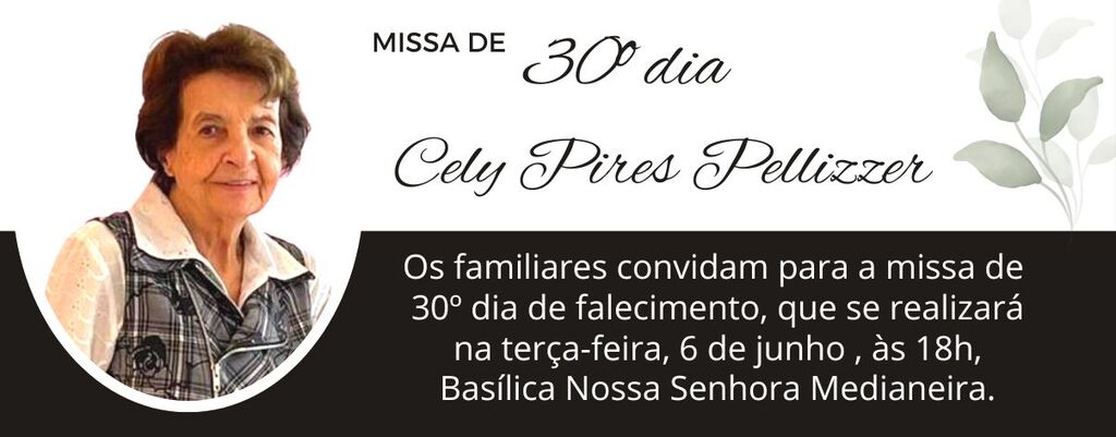 Missa de trinta dias - Cely Pires Pellizzer