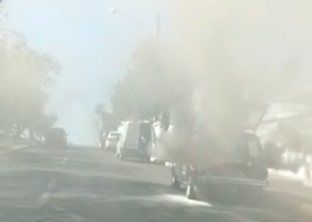 Brasília pega fogo na Avenida Liberdade em Santa Maria