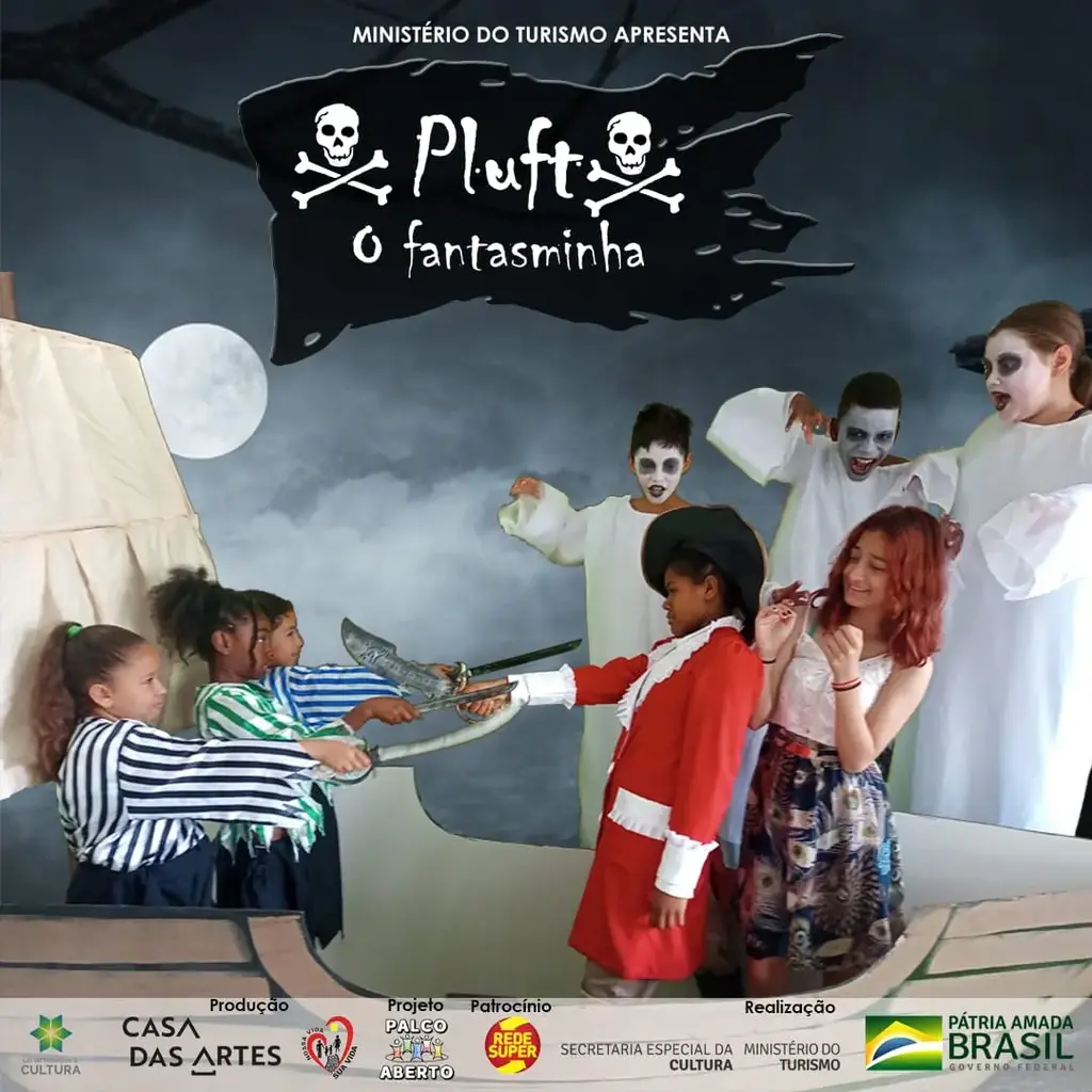 Crianças do projeto Palco Aberto apresentam adaptação de “Pluft, O Fantasminha” neste domingo