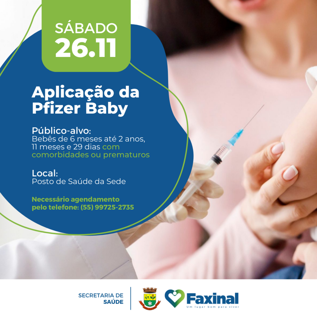 <strong>Faxinal do Soturno inicia vacinação de bebês contra a Covid-19 neste sábado (26)</strong>