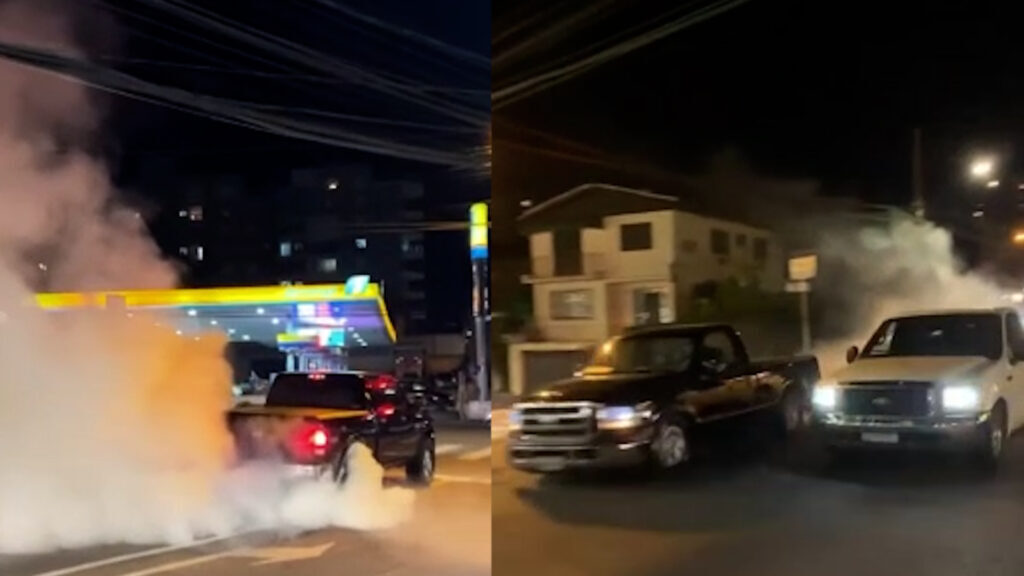 Dupla é indiciada por racha e manobra com caminhonetes em Santa Maria