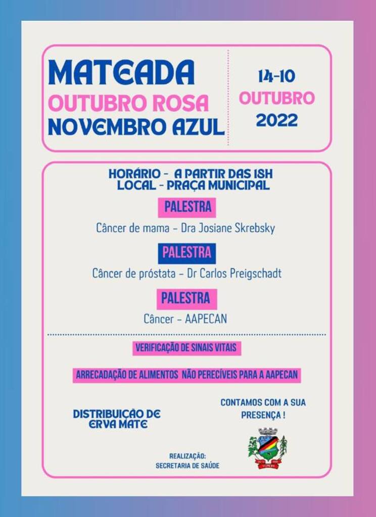 Toropi promove mateada de Outubro Rosa e Novembro Azul