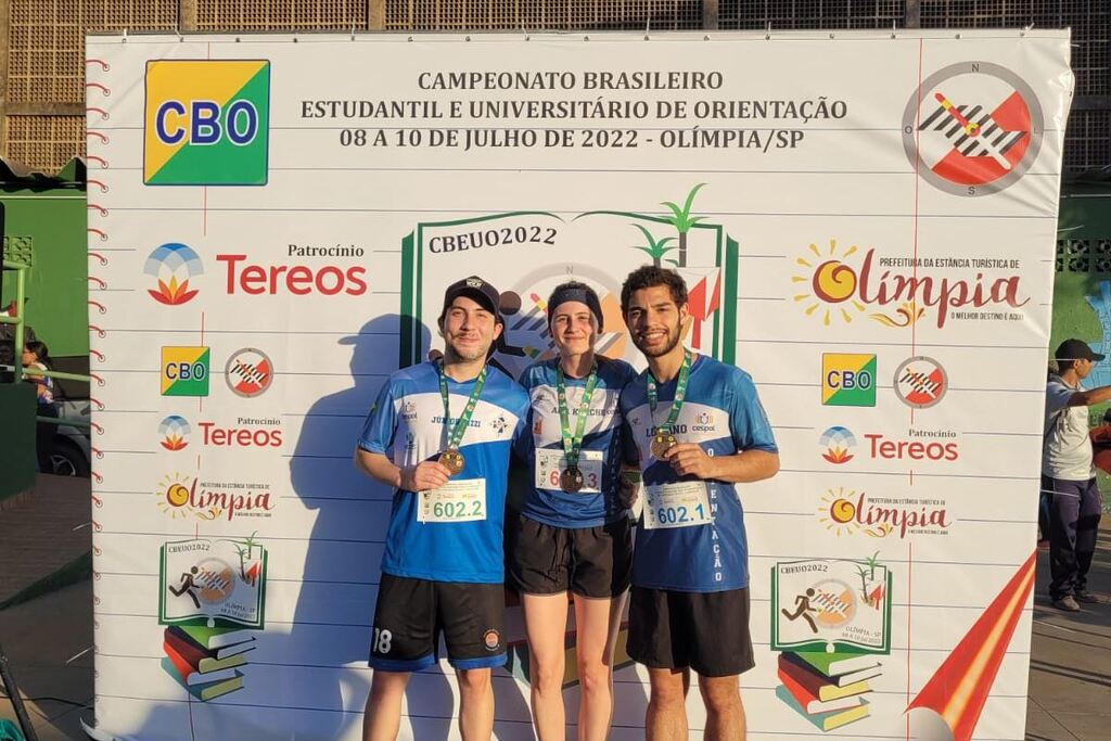 Trio da UFSM garante 1º lugar em Campeonato Brasileiro de Orientação em São Paulo