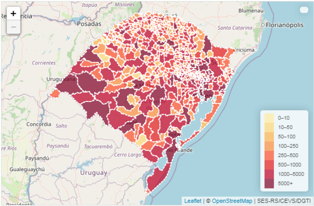 RS confirma 127 óbitos por Covid-19 em 24 horas