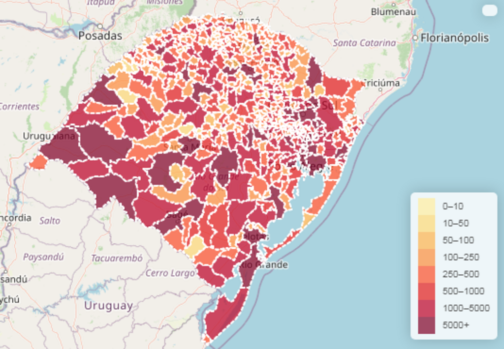 Rio Grande do Sul acumula mais de 980,4 mil casos confirmados de Covid-19