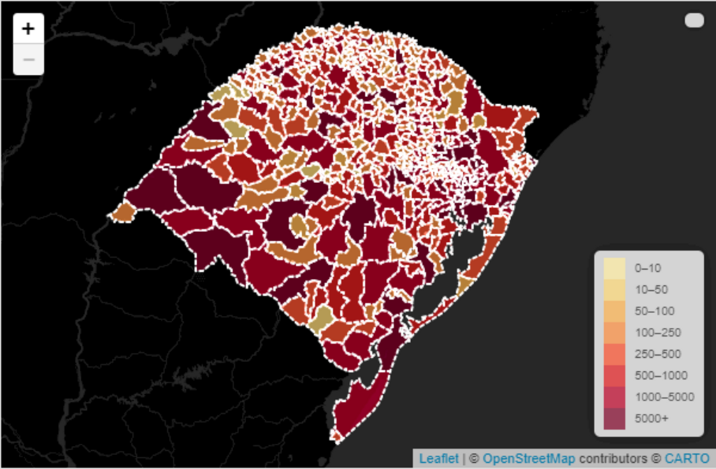 Rio Grande do Sul confirma mais 62 óbitos por coronavírus