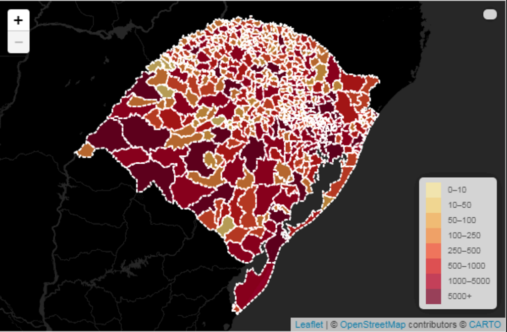 RS registra mais 235 mortes por Covid-19