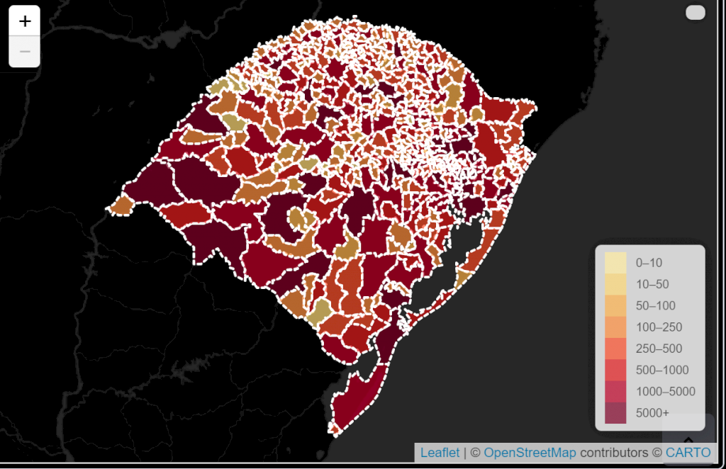 Rio Grande do Sul registra mais 277 mortes por Covid-19