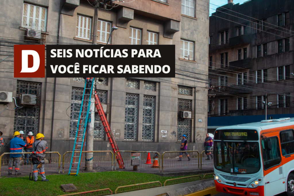 Paradas de ônibus terão alterações nesta terça-feira devido ao mutirão para retirada de fios e outras 5 notícias