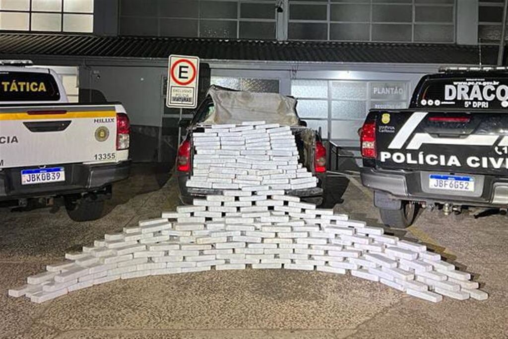 Foto: Polícia Civil - 352 kg de maconha foram apreendidos pela Polícia Civil e Brigada Militar em Cruz Alta