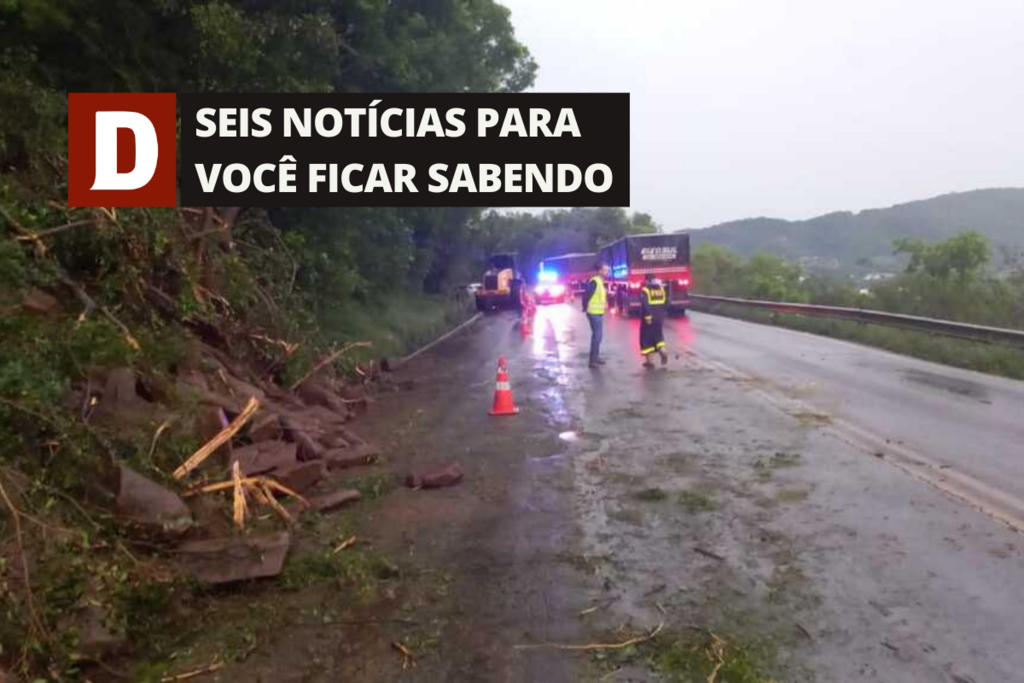 Deslizamento de terra bloqueia trânsito na BR-158 em Itaara e outras 5 notícias