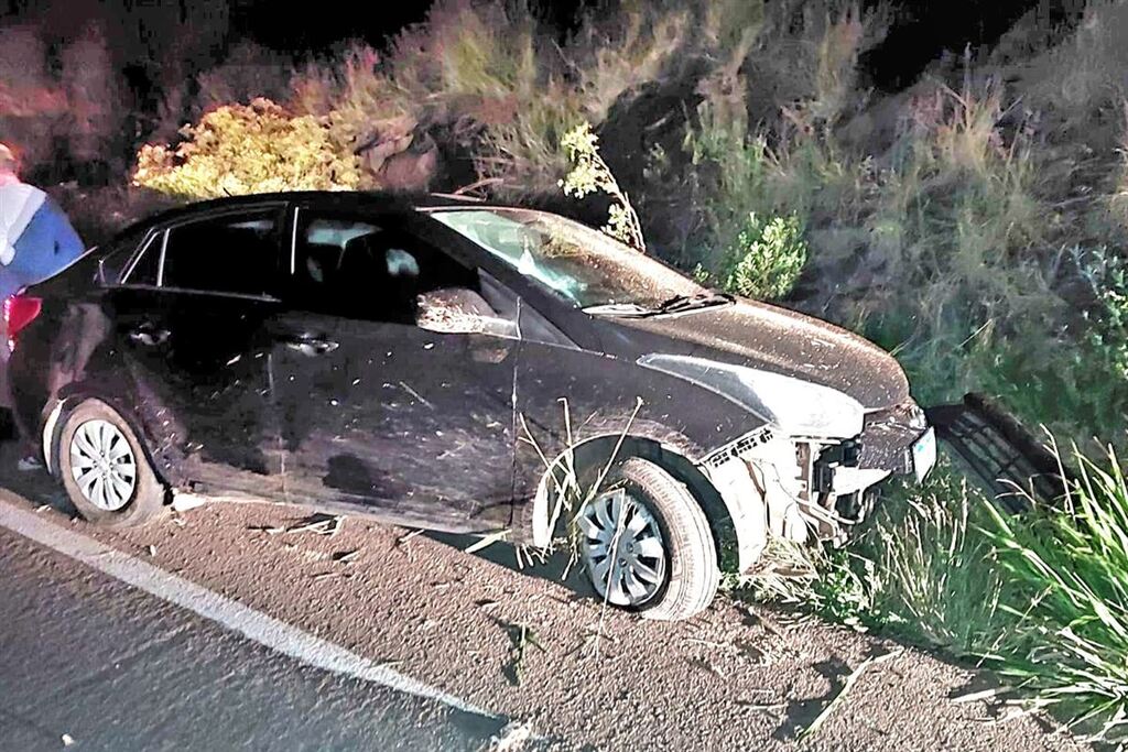 Foto: Blog Rafael Nemitz - Homem foi detido ao perder o controle do carro e colidir na RSC 377 em Santiago
