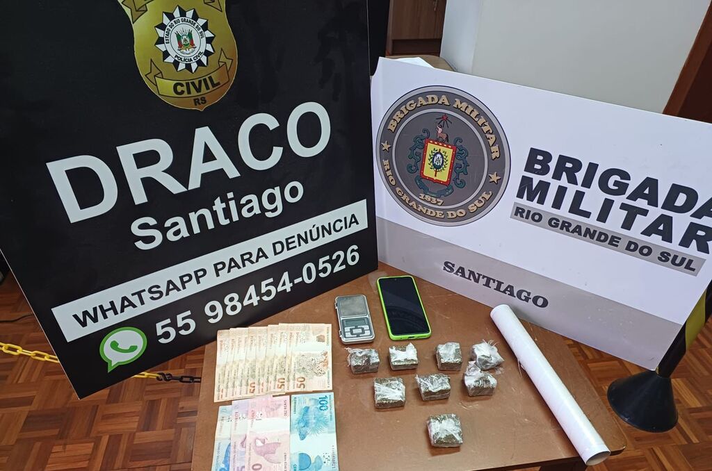 Homem é detido com drogas em Santiago Homem é detido com drogas em Santiago